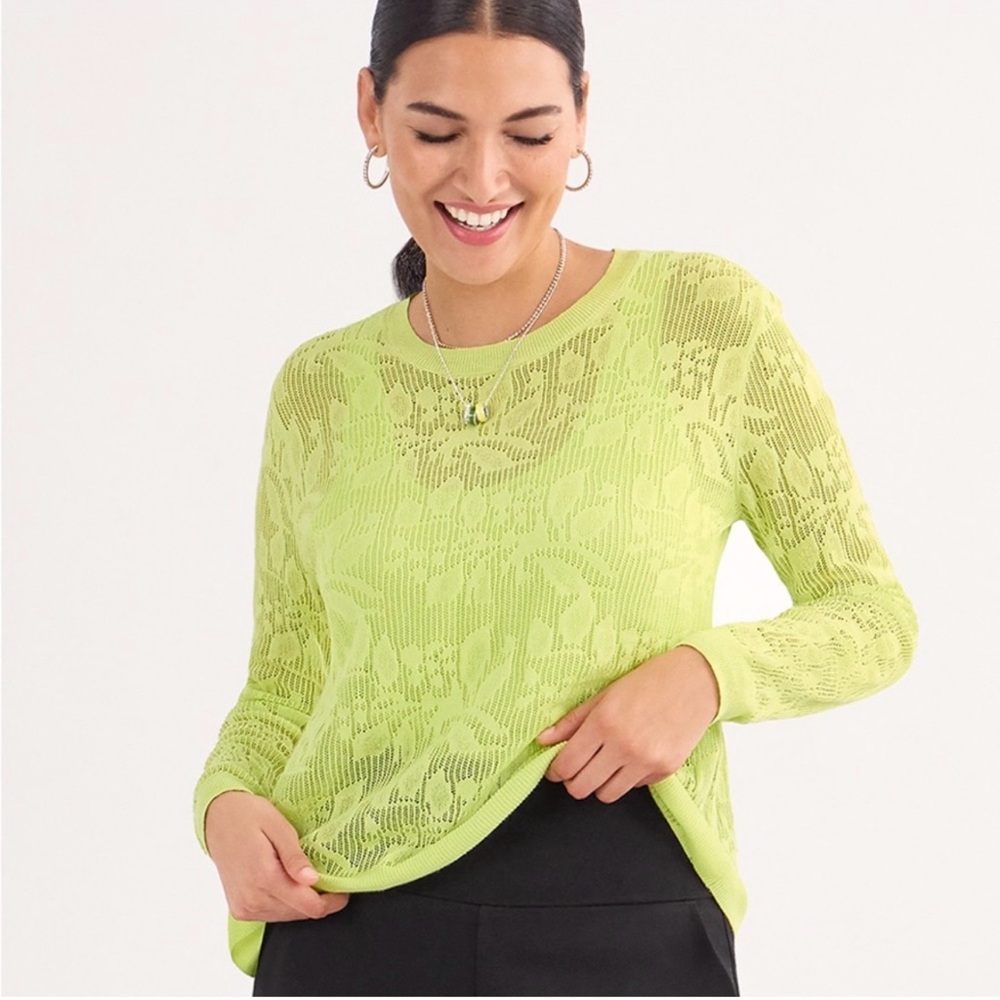 Cabi Key Lime Summer Sweater 2 Piece Set Size M